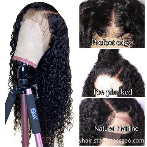 13x4 Brazilian Hair Deep Wave Lace Front Wigs 10-24 Glueless Curly Lace Front Human Hair Wigs Remy Wig For Black Women